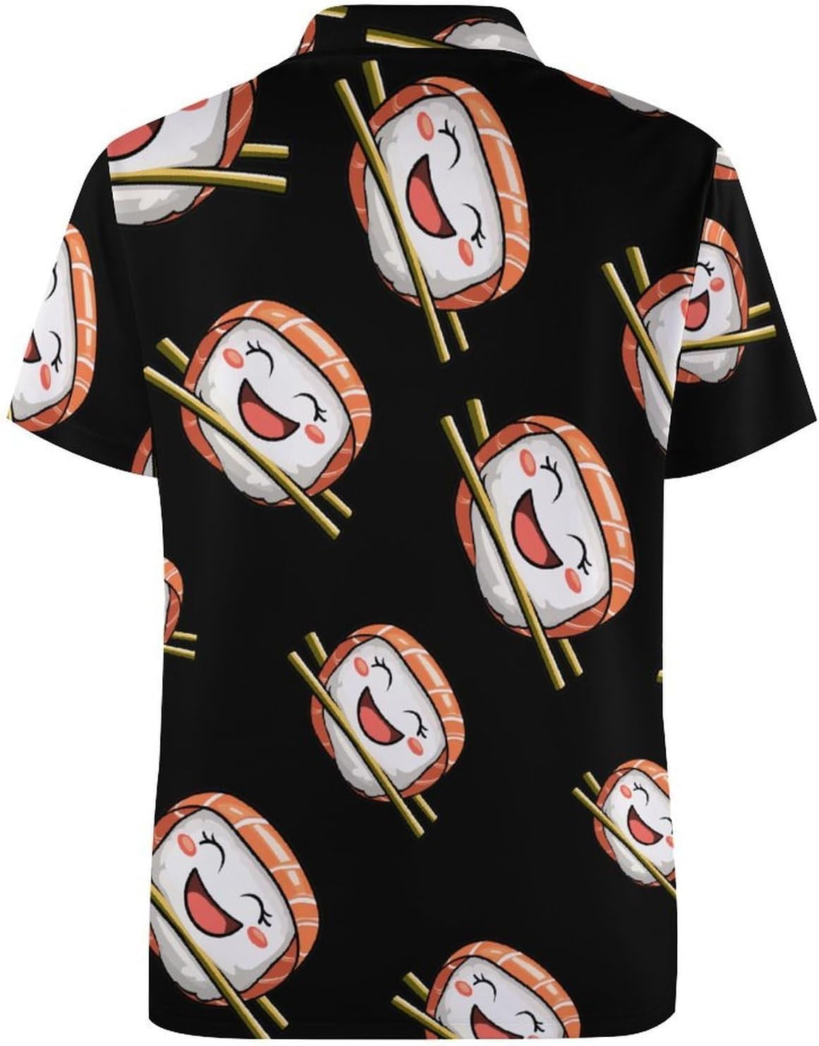 Sushi Sticks Sake Maki Womens Golf Polo Shirts Summer Short Sleeve Collared 3 Buttons T Shirt Activewear Tops