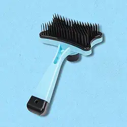 Rasqueadeira de Botão Escova para Cachorro Gato Pet Pente Autolimpante Tira Pêlo (AZUL)