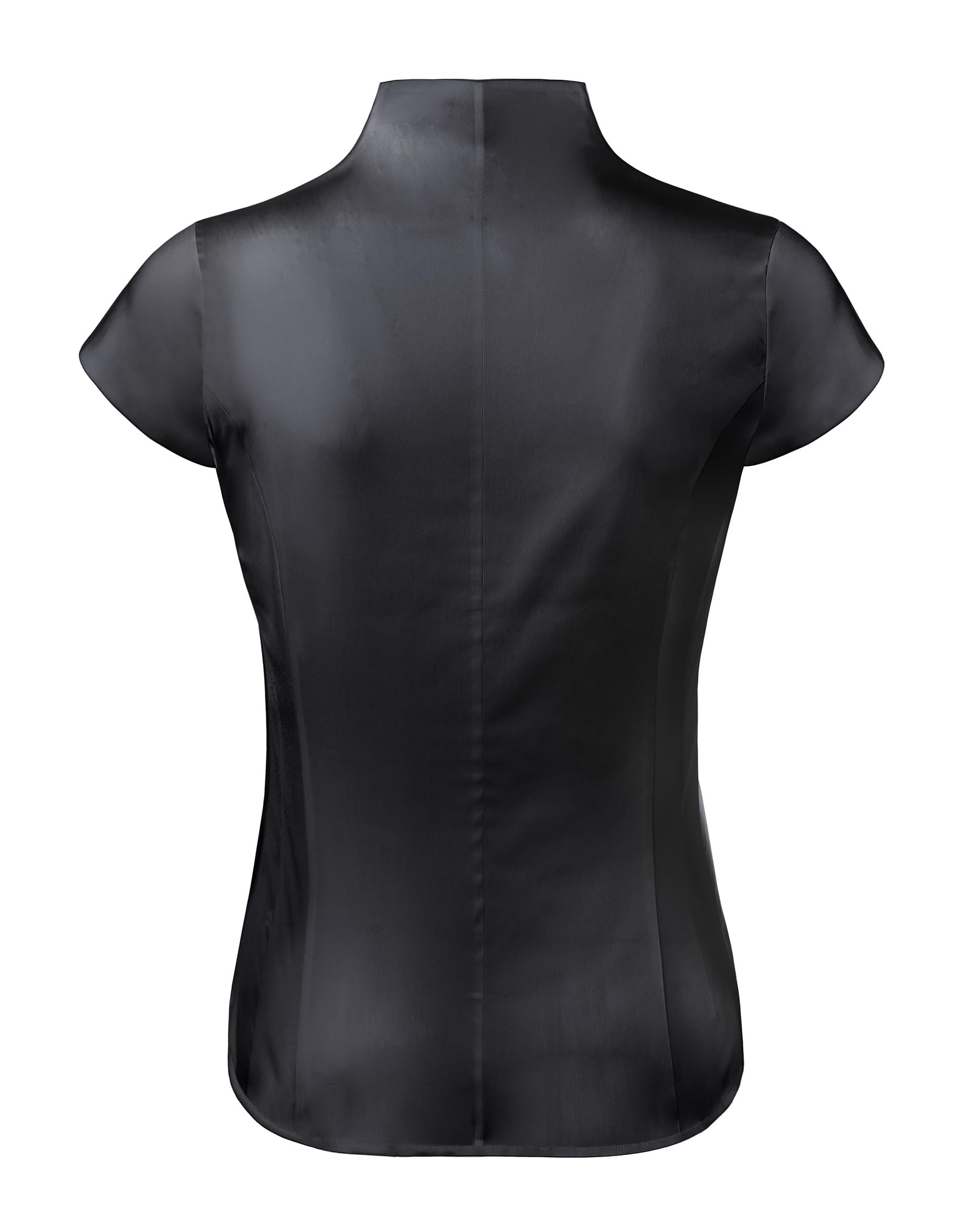 Vincenzo Boretti Blusa, Slim-Fit/Taglio Aderente, Elastico, Colletto Alto - Facile da Stirare