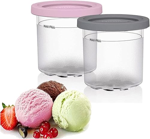 LOKOO Creami Pint Containers, for Ninja Creami Containers, Ice Cream Pints Cup Bpa-Free,Dishwasher Safe for NC301 NC300 NC299AM Series Ice Cream