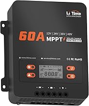 LiTime 60A MPPT Solar Charge Controller (No Build-in Bluetooth), 12V/24V/36V/48V Auto, Max PV Input 200VDC LCD Display Solar Panel Regulator for LiFePO4/Lead-acid Battery