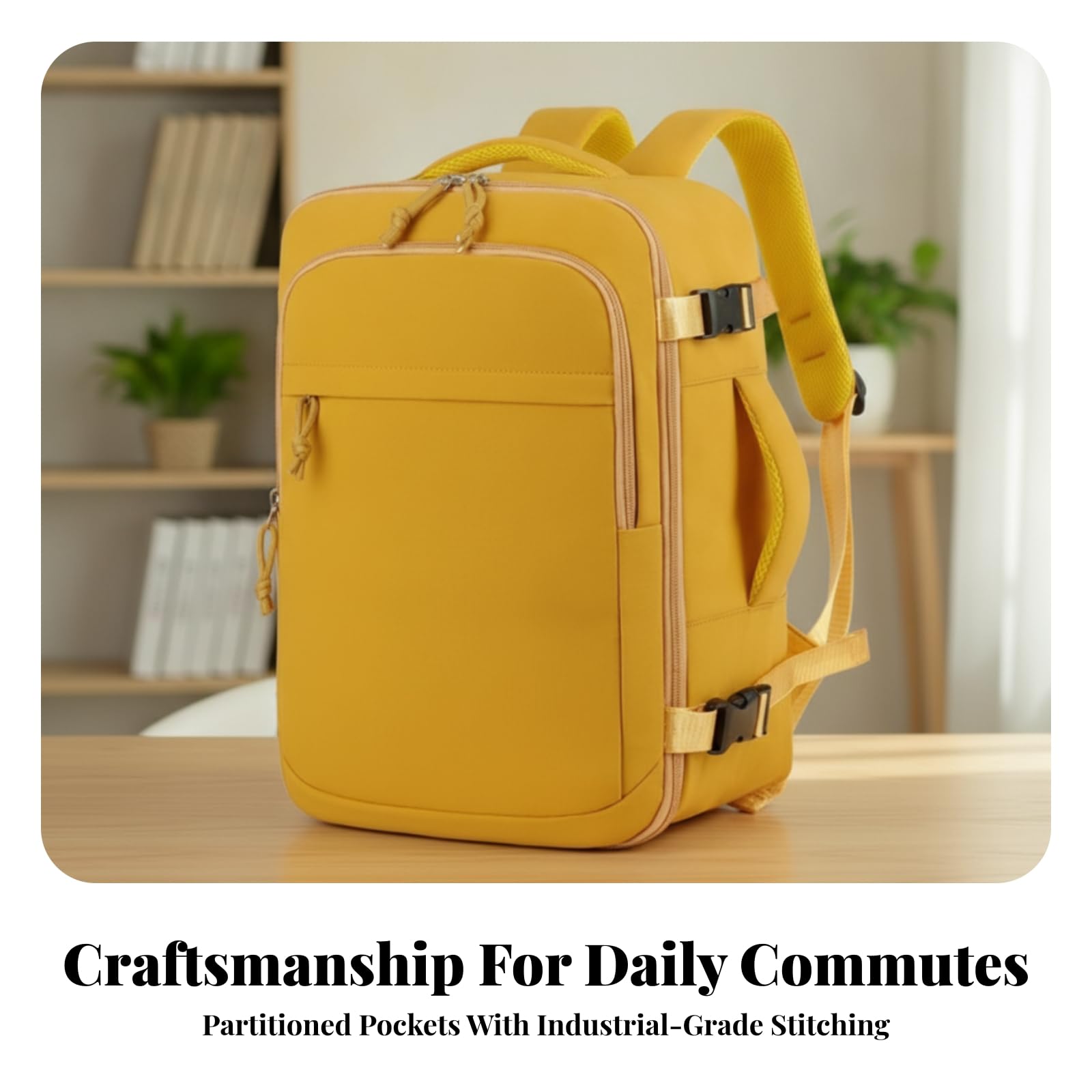 Mochila Viaje Versátil | Multicompartimento, Mochila con Correa para Equipaje, Espaciosa, Bolso, Universidad, Viajeros, Estudians, Beige