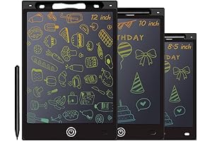 3 Pack Black LCD Writing Tablet, Colorful Screen Doodle Board Reusable Electronic...