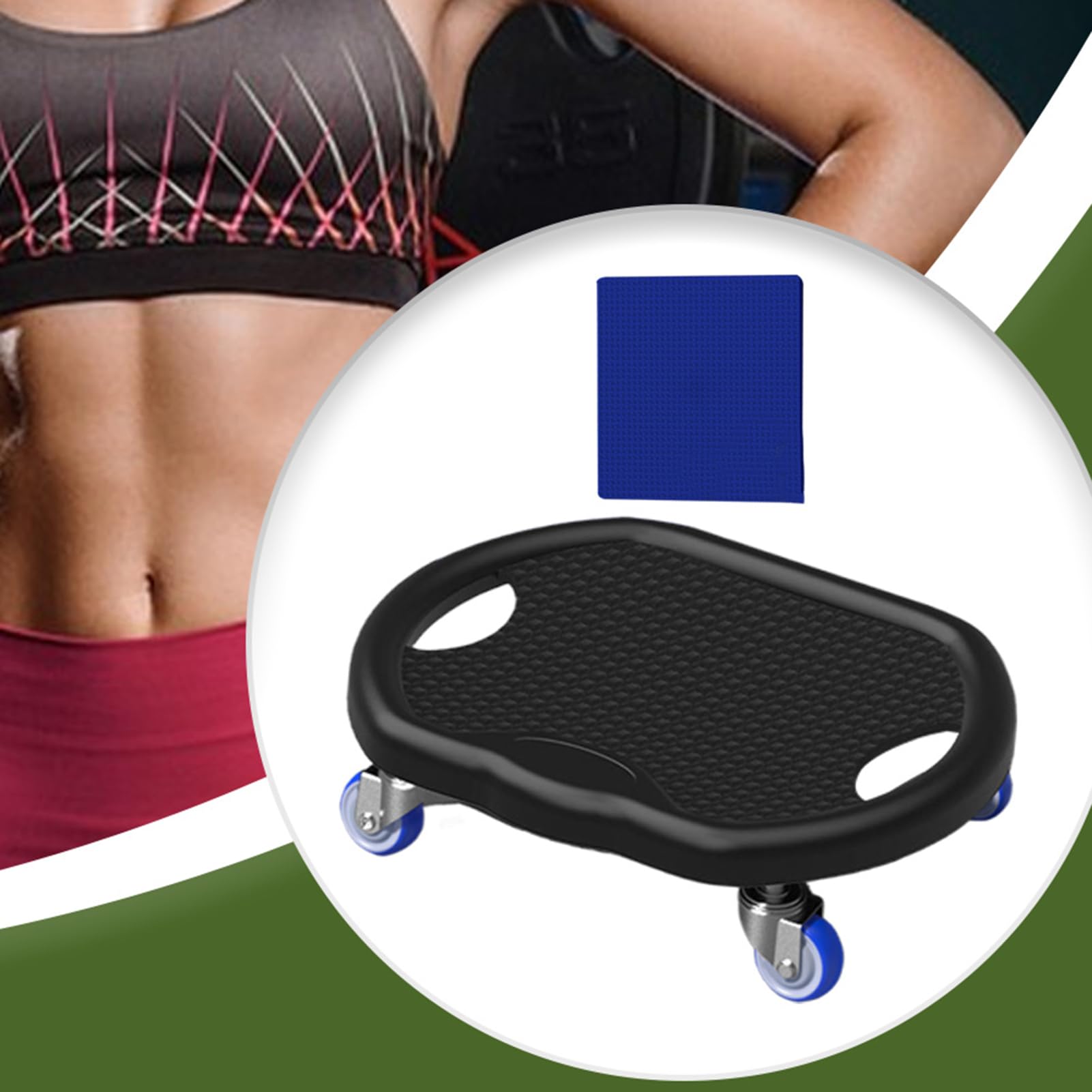 Ab Roller Board – Allenamento addominale a casa | Ruota silenziosa per addominali con tappetino per bruciare i grassi di tutto il corpo, tonificare la pancia, controllo del peso, rafforzare il core