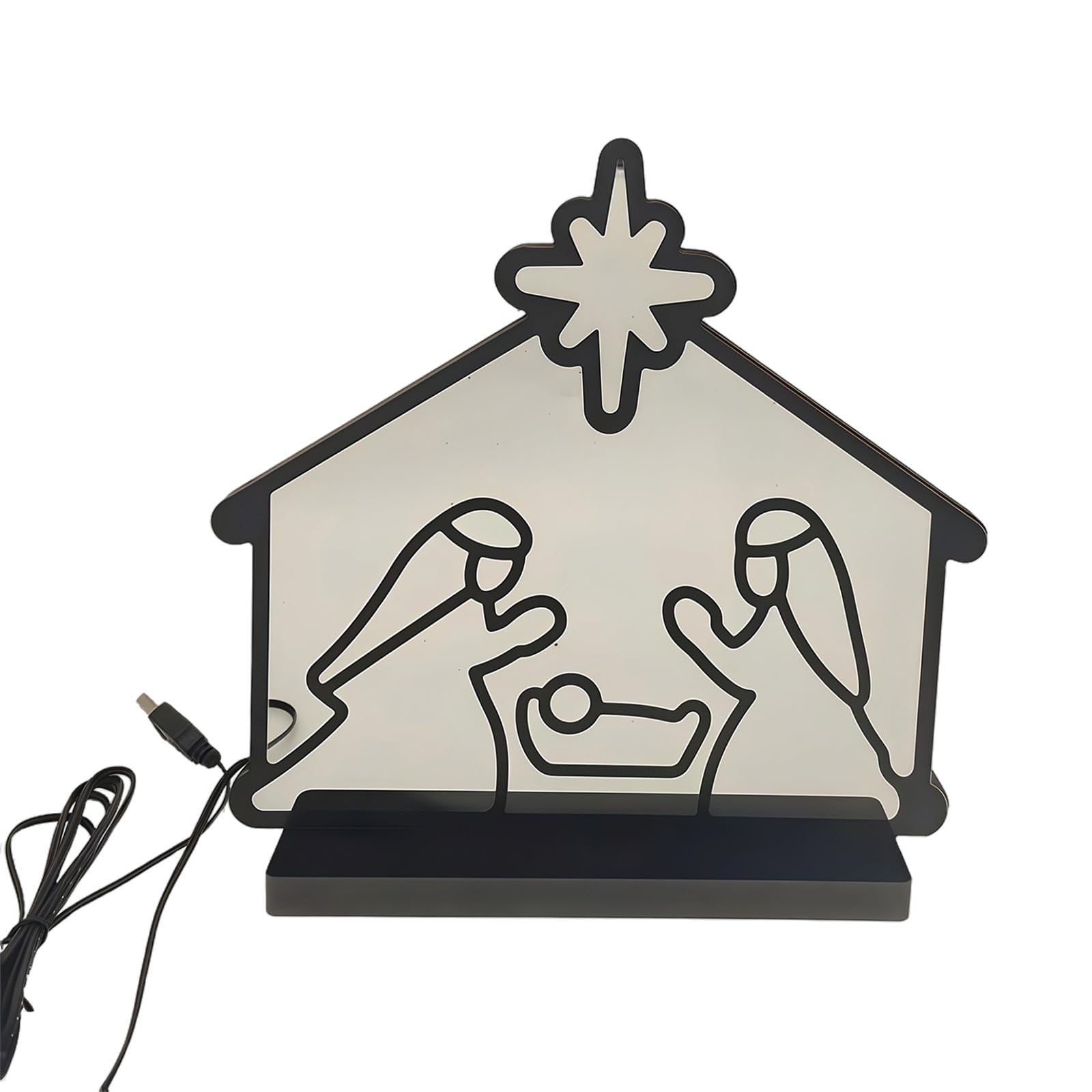 Cazstyk Multicolor Nativity Scene Shape Led Light Traditional Ornament Christmas Lights Pvc Texture For Creating Festival Atmospheres Simple Christmas Light