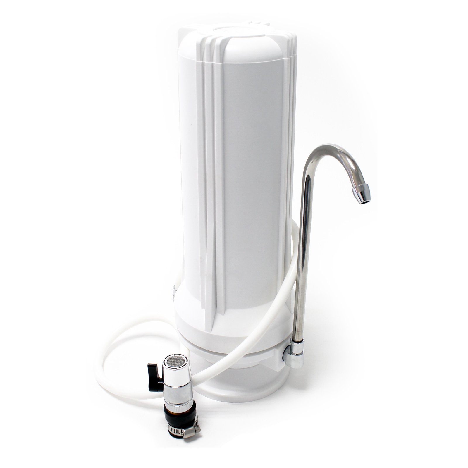Naturewater TR201 Filtre à eau potable sur évier – à 1 étape – 70 x 120 x 330 mm – 180 l/​h – pour 10" (254 mm) / Ø 62 mm – avec Cartouche Sédiments 5 µ – Purification Filtration
