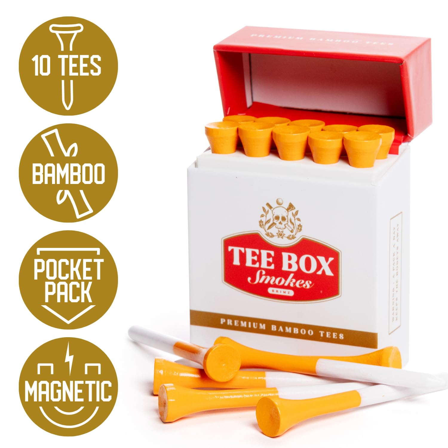 cigarette pack golf tees (Green Flag) the power of wood Bird Darts Premium Tee Packs