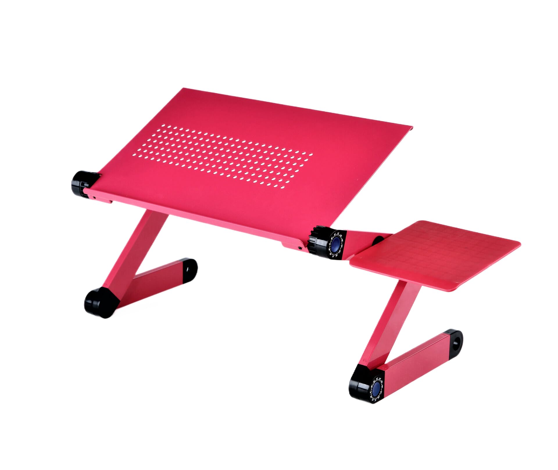 Adjustable Lap Desk Laptop Computer Portable Multifunctional Ergonomic Vented Table Stand Tray Mount Holder (420 * 260mm with Mouse Pad, Pink)