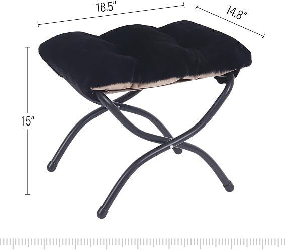 LITA Folding Ottoman, Foldable Footrest Stool, Portable Small Foot Stool for Couch, Collapsible Foot Rest Ottoman for Sofa, Accent Padded Ottomans for Lazy Chair, Living Room, Bedroom