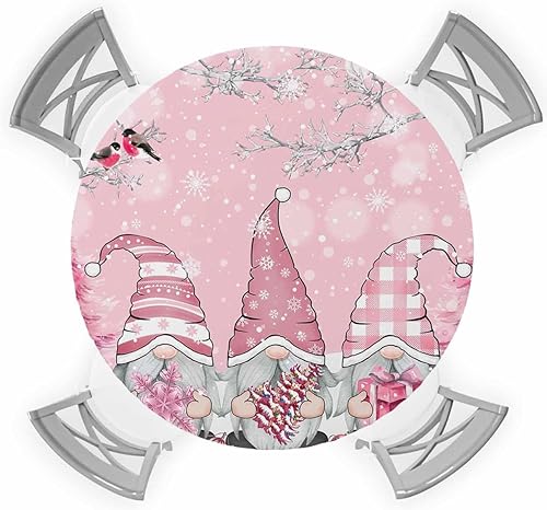 Miniatura 1 de Mantel redondo de fantasía de Navidad, ajustable, manteles elásticos impermeables para interiores y exteriores, mantel elástico para cenas, fiestas,