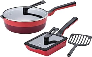 レミパンプラス & エッグ & 蓋 & ターナー (レッド) RHF-943【 remy レミパン レミパンエッグ フライパン ターナー セット 蓋つき ガス IH対応 平野レミ キッチン用品 】