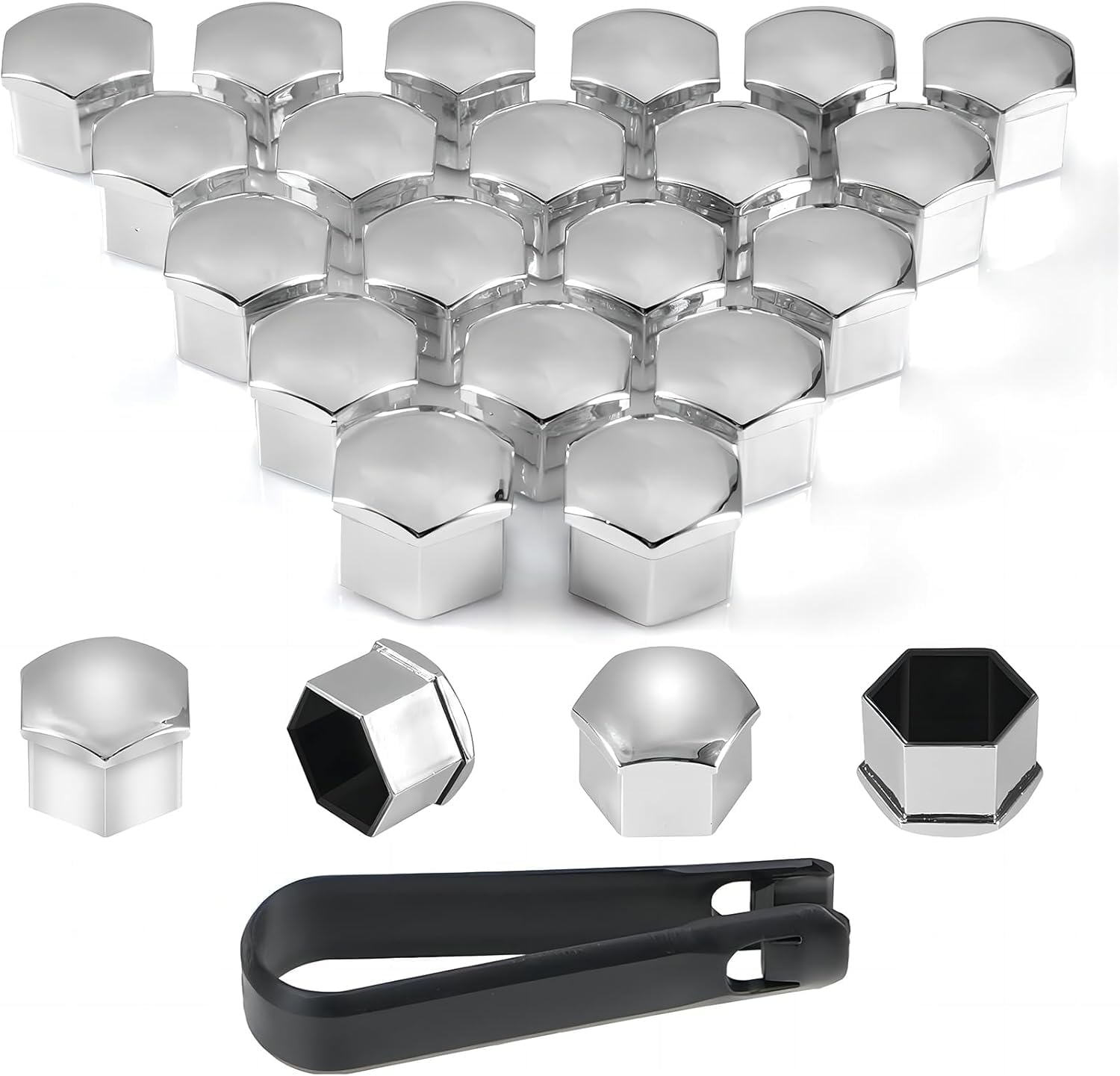 QIZUN 20 PCS Hexagonal Tire Nut Covers for BMW X1 U11 xDrive25e Hybride Essence 2019-,19mm