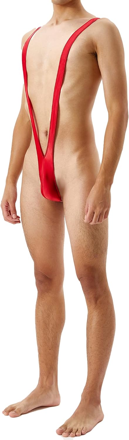 Hularka Men's V Thongs Mankni Swimsuit One Piece Swimwear Suspender Bulge Pouch G-Strings Underwear