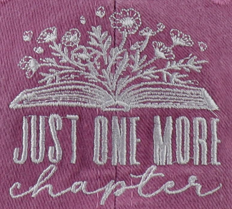 Image of Just One More Chapter Hat for Men Women, Cute Adjustable Cotton Embroidered Book Lovers Baseball Cap