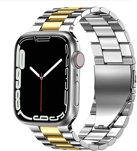 Miniatura 1 de Fitlink Correa de acero inoxidable para Apple Watch de 1.929 in, 1.772 in, 1.732 in, 1.654 in, 1.614 in, 1.575 in y 1.496 in, correa impermeable