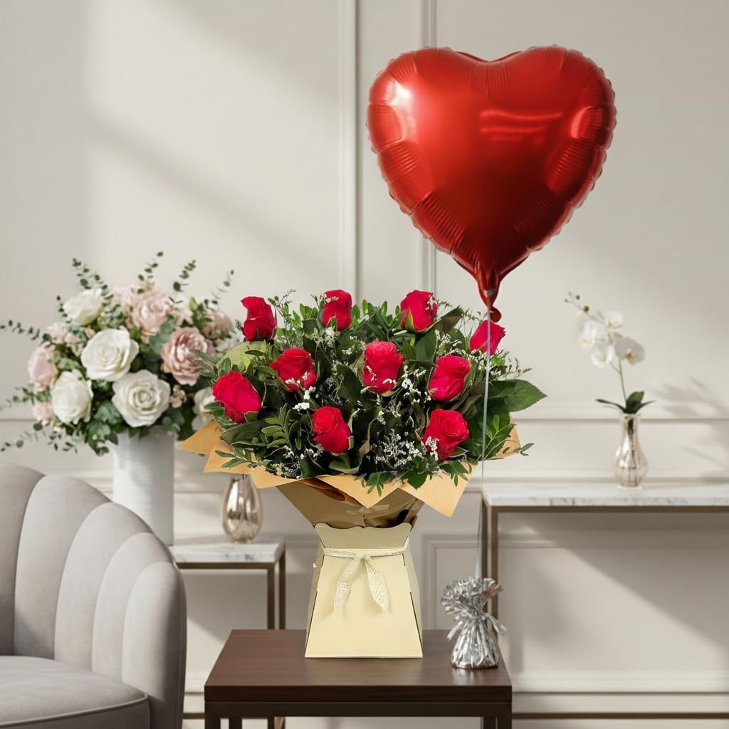 Cerise Pink Rose Bouquet - Fresh Flowers Perfect for Birthdays, Anniversaries, and Thank You Gifts by Fleur De Luxe