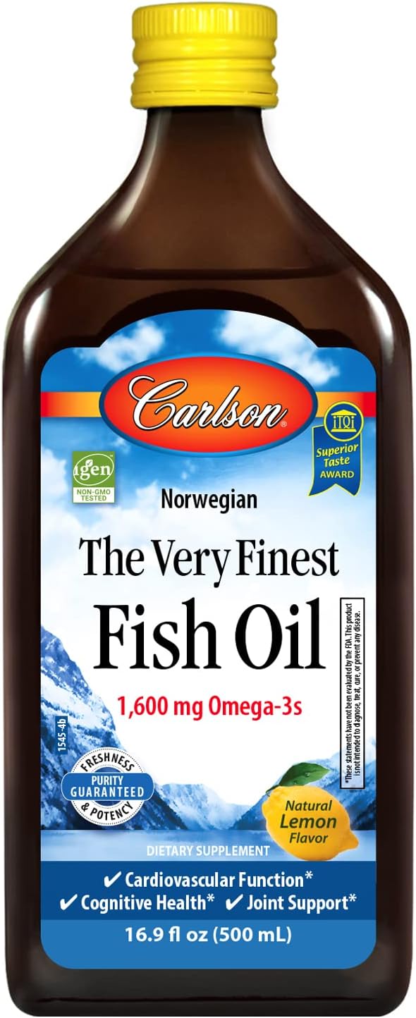 Carlson Labs Very Finest Fish Oil Nutritional Supplement, Lemon, 16.9 Fluid Ounce : Automotive