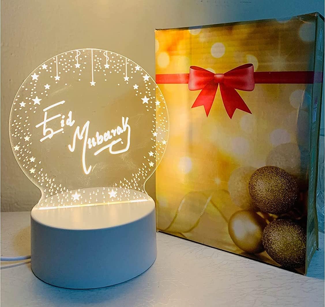 BPA LED Decoration Led Lamp Luminous Message writing Board lamp Night Light Desk Night Lamp Home Decor Light, Wife, Husband Gift Kids Gifts Woman And Men Gifts. (Stars)