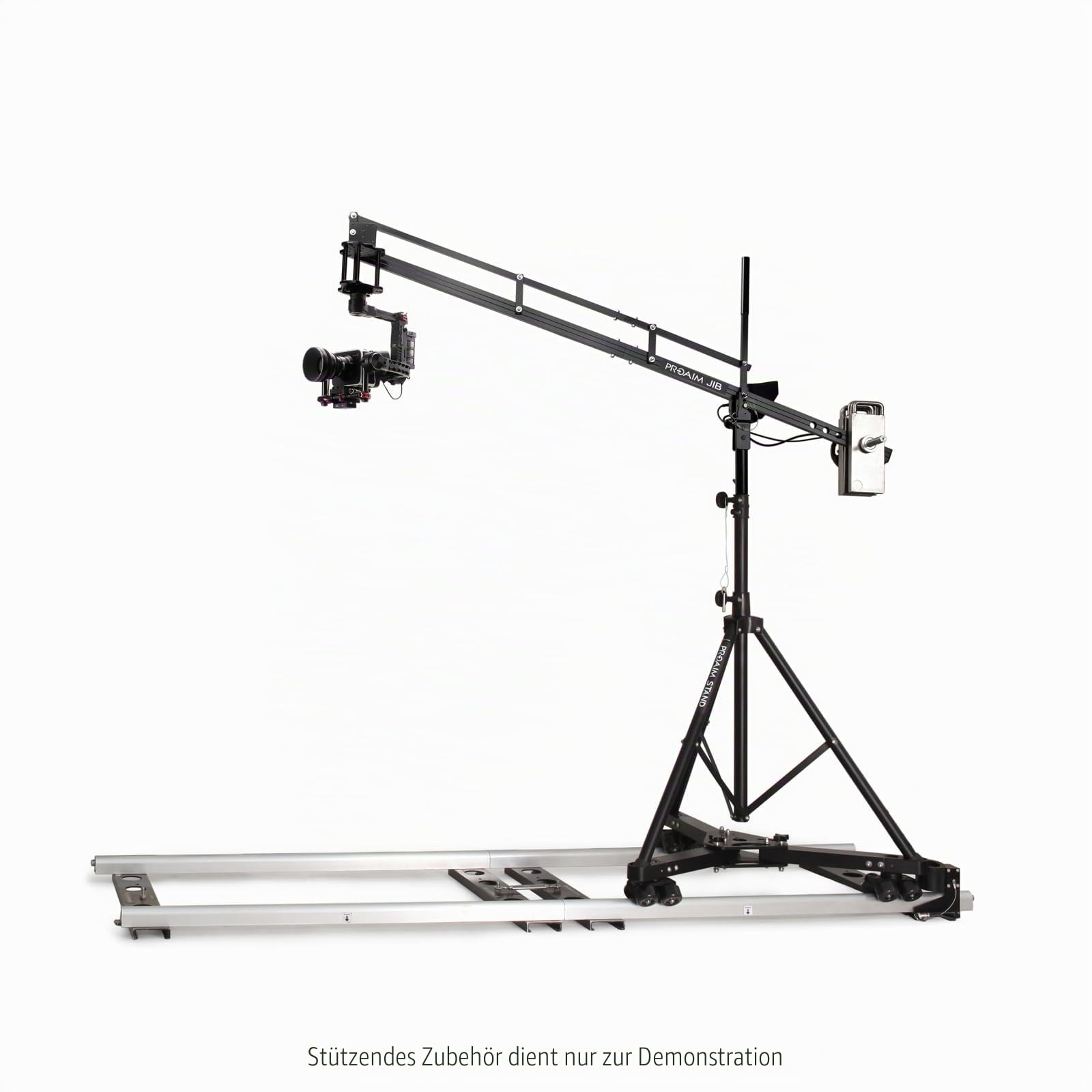 PROAIM 9 Fuß Videokamera-Auslegerkran mit Ständer. Für Kardanringe, Schwenk-Neige- und Fluidköpfe. Tragkraft bis zu 8 kg / 17,6 lbs. (P-9-TS)