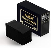 Vista 6 de KAMMAK Servilletas Negras Desechables con Bolsillo para Boda, Servilletas Decorativas de Cena de Papel, Paquete de 100, Toallas de Mano de Invitado