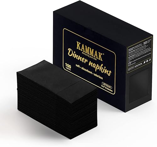 Vista 68 de KAMMAK Servilletas desechables de color verde oscuro con paño de bolsillo como servilletas de papel para cena, paquete de 100 toallas de mano