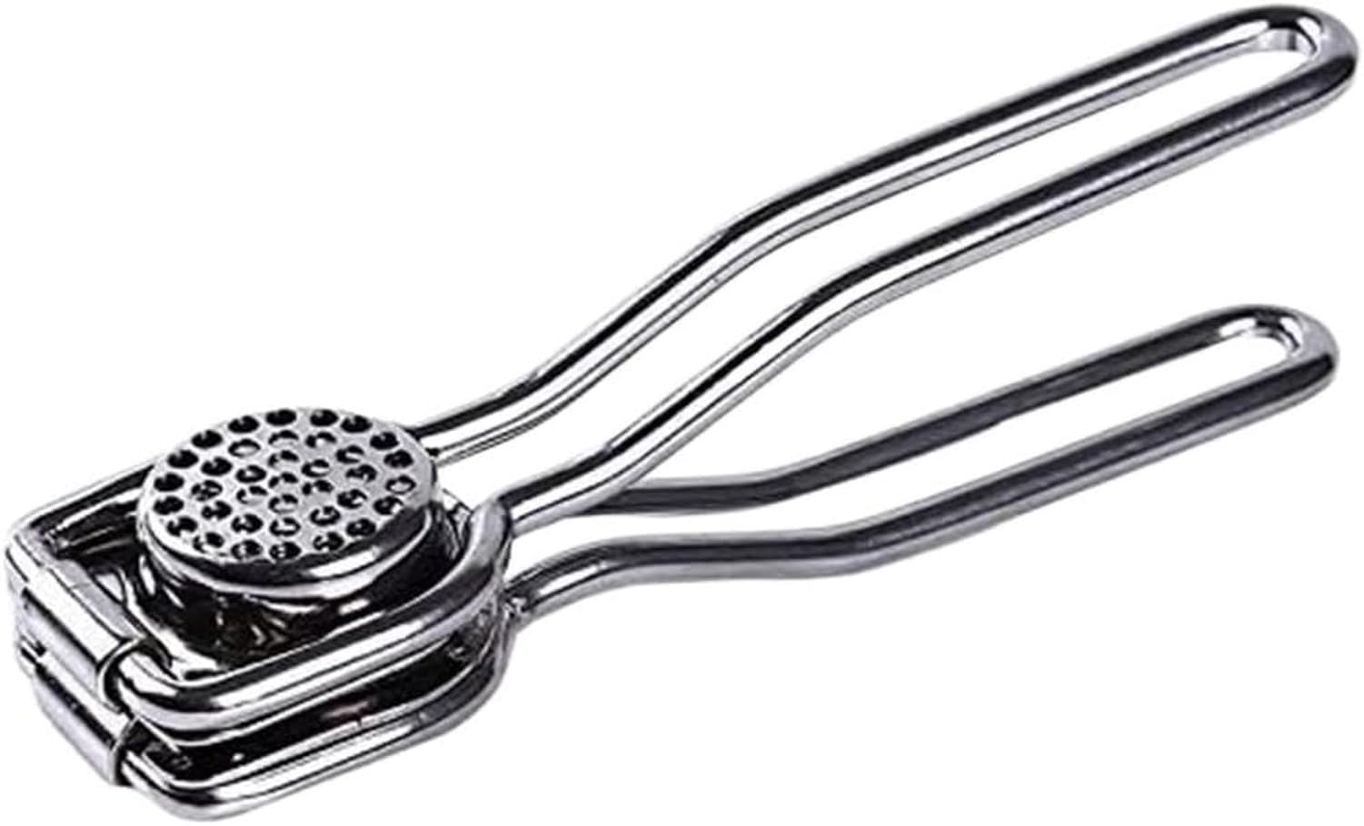KGAIXN Stainless Steel Garlic Press Crusher with Ginger Slicer, Multifunctional Kitchen Extrusion Tool No Mess No Flying Cloves Rust Resistent, Silver, 16 * 4.2cm