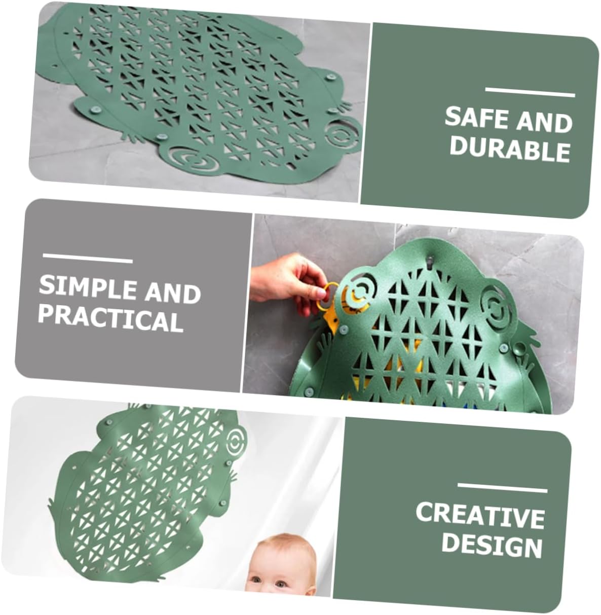 Kids Non Slip Bath Mat Giggleglow Cartoon Animal Bath Tub Mat Non Slip Suction Bathtub Pad with Storage Basket Ideal for Bath Toys Soft and Safe for and Babies
