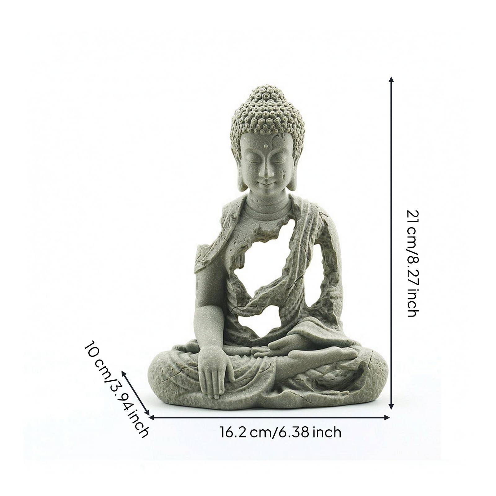 predolo Escultura Buda con Calados Serena Estatua Buda, corativo, coración, para Escritorio, Recibidor, 21 Cm