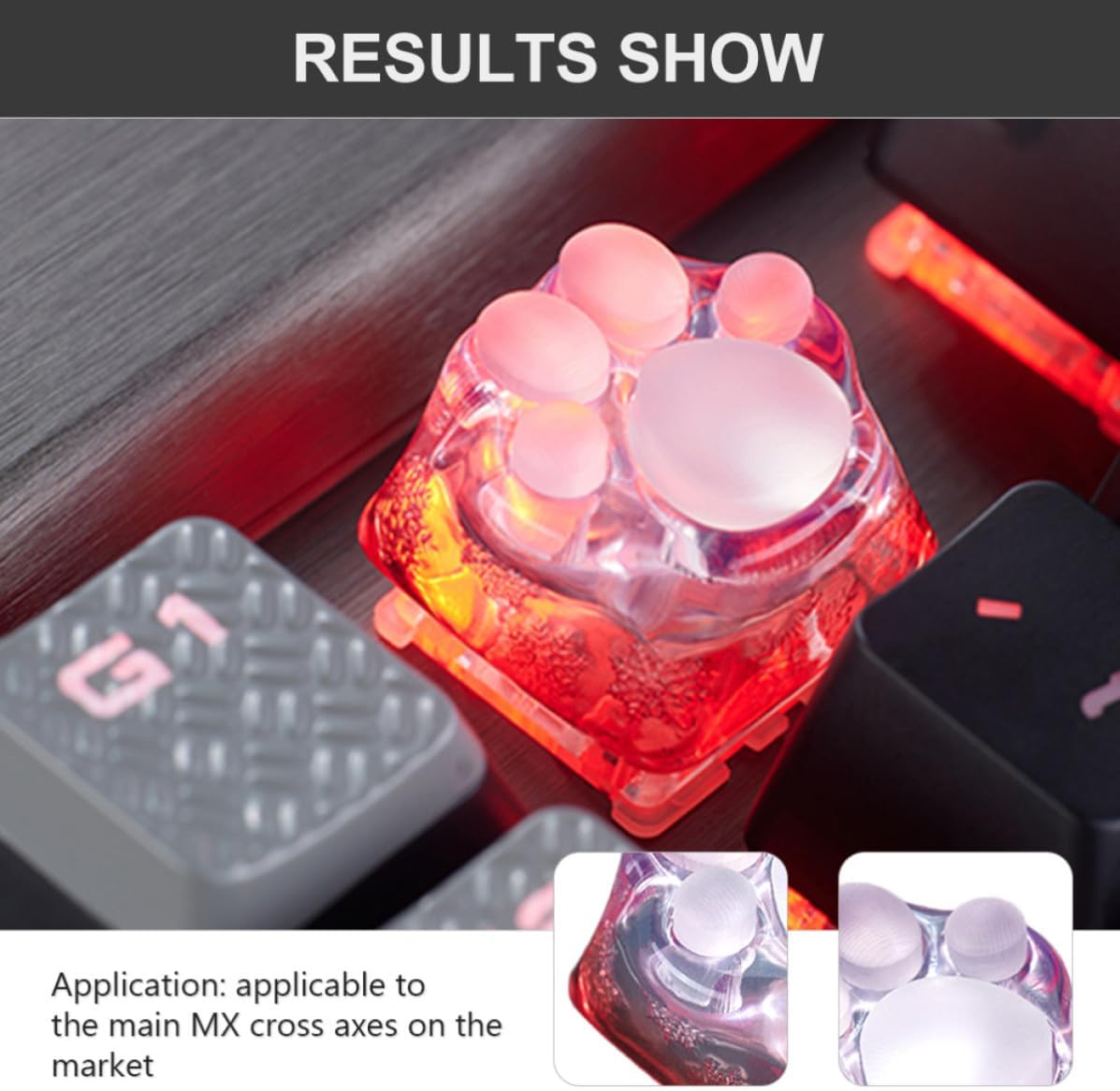 Resin Keycap Cat Paw Xmas Cartoon for Mechanical Keyboard
