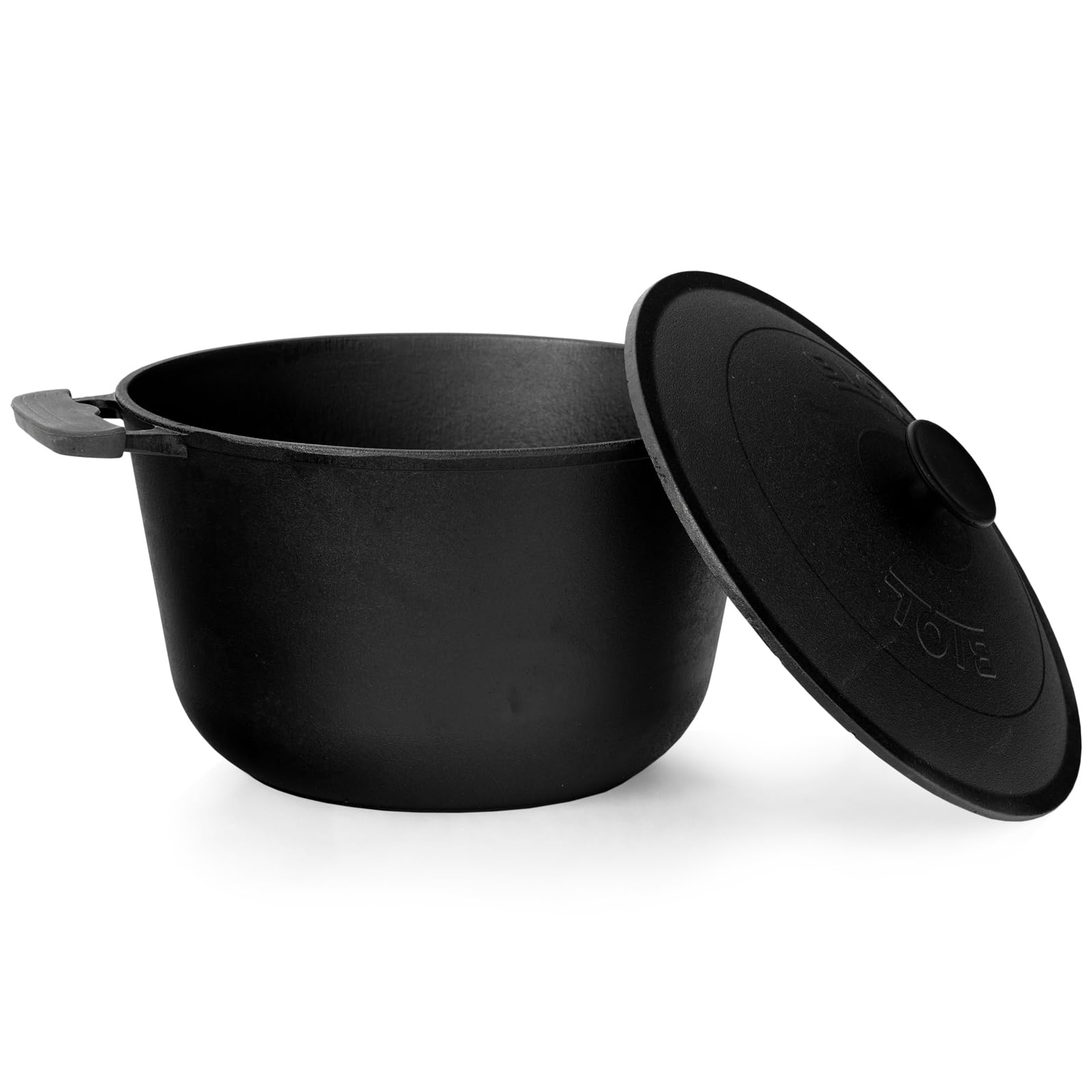 Olla de hierro fundido de 4 L 22 cm con tapa de hierro fundido Cacerola para asar Olla para pan de inducción Olla para hornear pan Apta para el horno