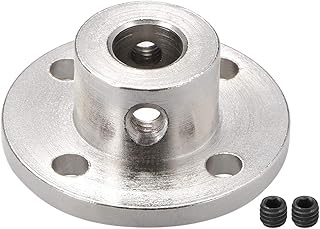 uxcell 8mm Inner Dia H13*D16 Rigid Flange Coupling Motor Guide Shaft Coupler Motor Connector Silver Tone for DIY Parts