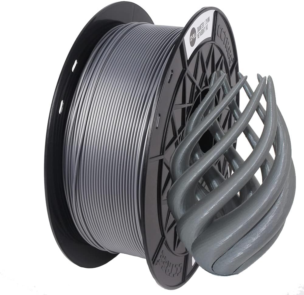 CCTREE ST-PLA Plus(PLA+) Filament 1.75mm, PLA PRO Professional Toughness&High Rigidity Filament for 3D Printing, Accuracy +/- 0.03mm, 1 kg Spool(2.2lbs) Fits for Most FDM 3D Printers, Silver