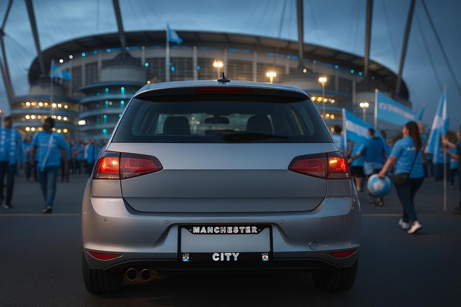 License Plate Frame Cover for Manchester City Fans – Black – 12.25” x 6.25” - Ideal Gift for Sports Fans & Supporters – Slim Design - Image 9