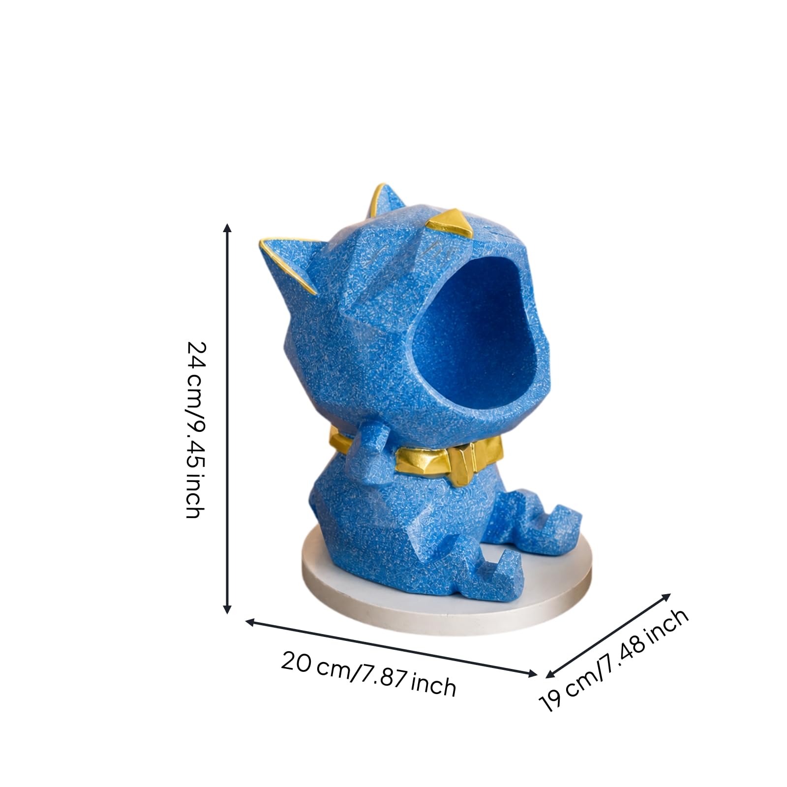 MagiDeal Figura con Almacenamiento Figura Resina con Campana Coleccionable Adorno Computadora Minino para Armario, Almacenamiento