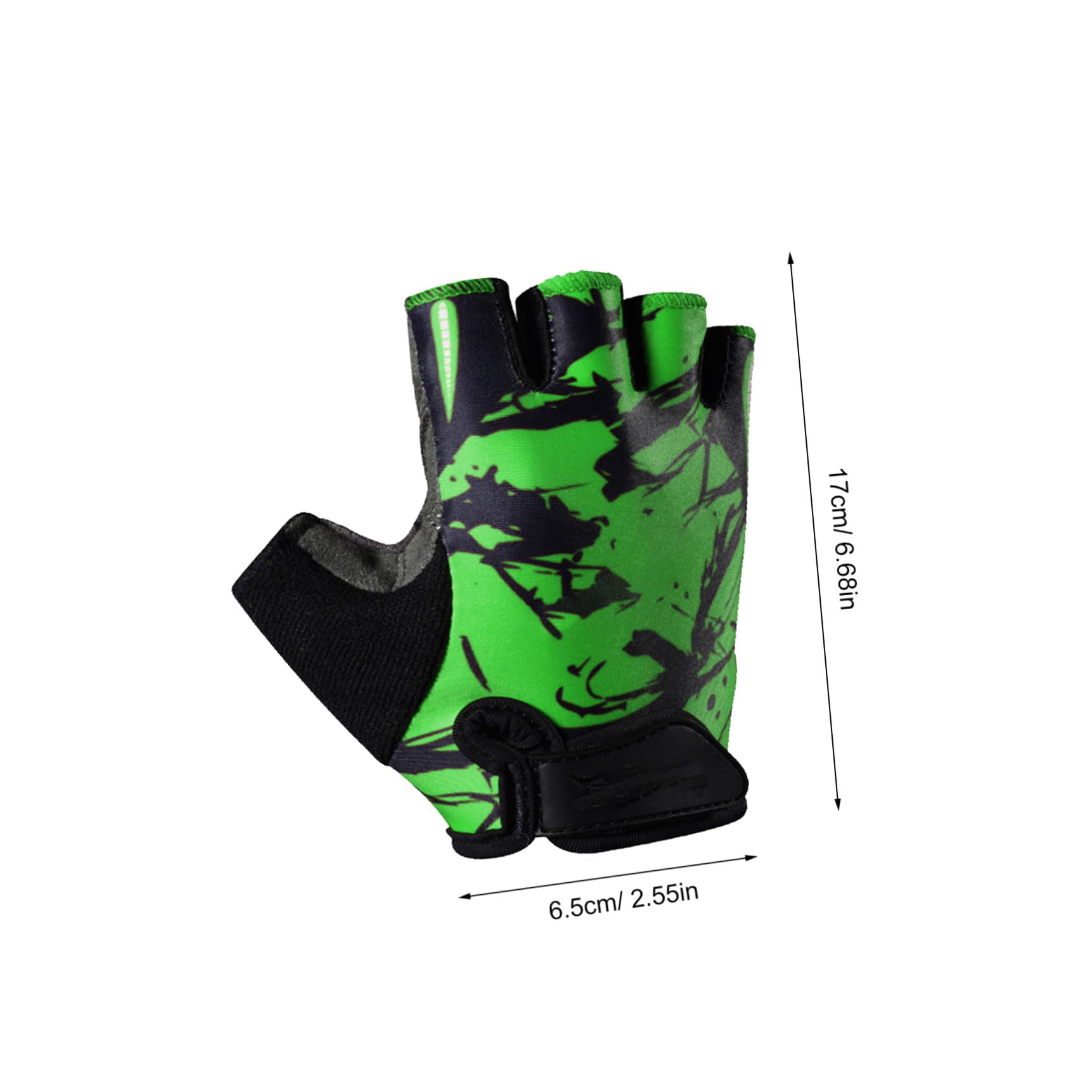 GALPADA 3stücke Kids Outdoor Sport Handschuhe Atmungsaktive Halbfinger Racing Und Workout-Handschuhe Für Junge Mädchen rutschfest Und Stoßdämpfend Grün Totem