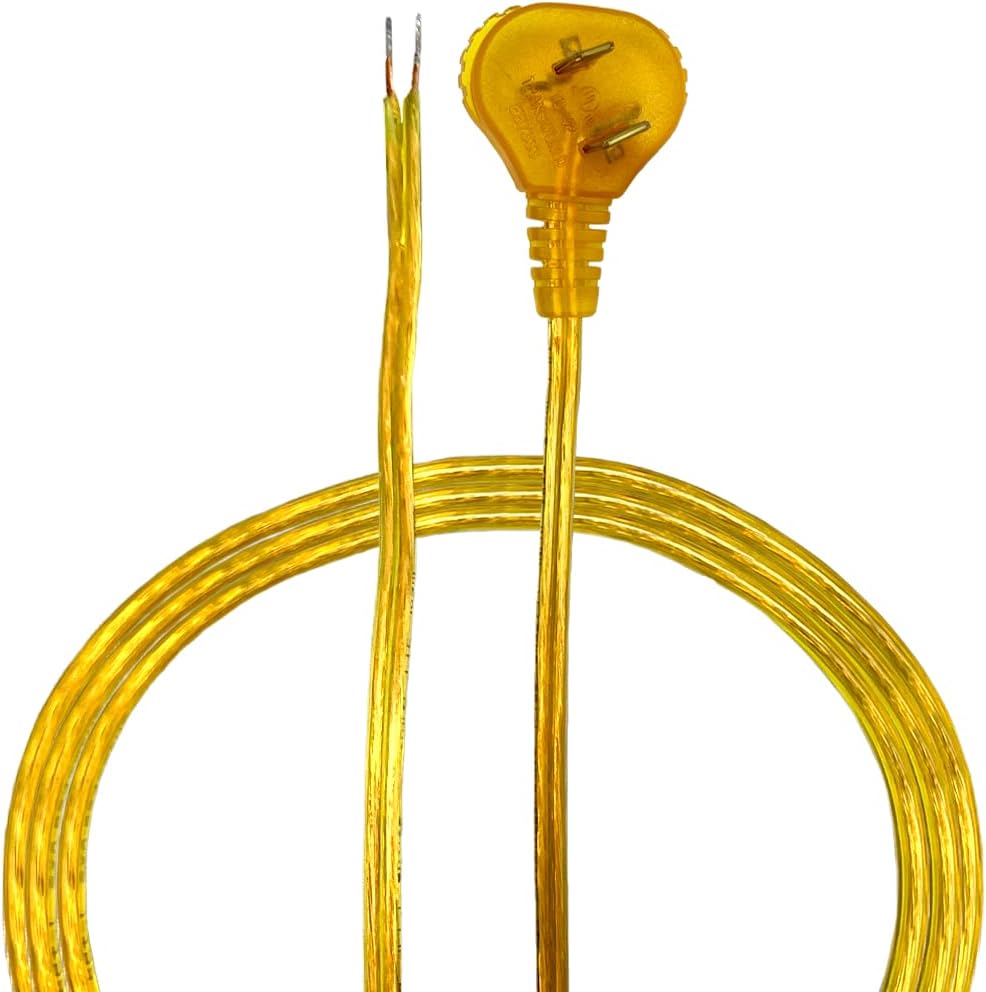 Royal Designs CO-4001-GL-8-1 Replacement Lamp Cord with Flat Plug, 8ft long, Clear Gold Colored