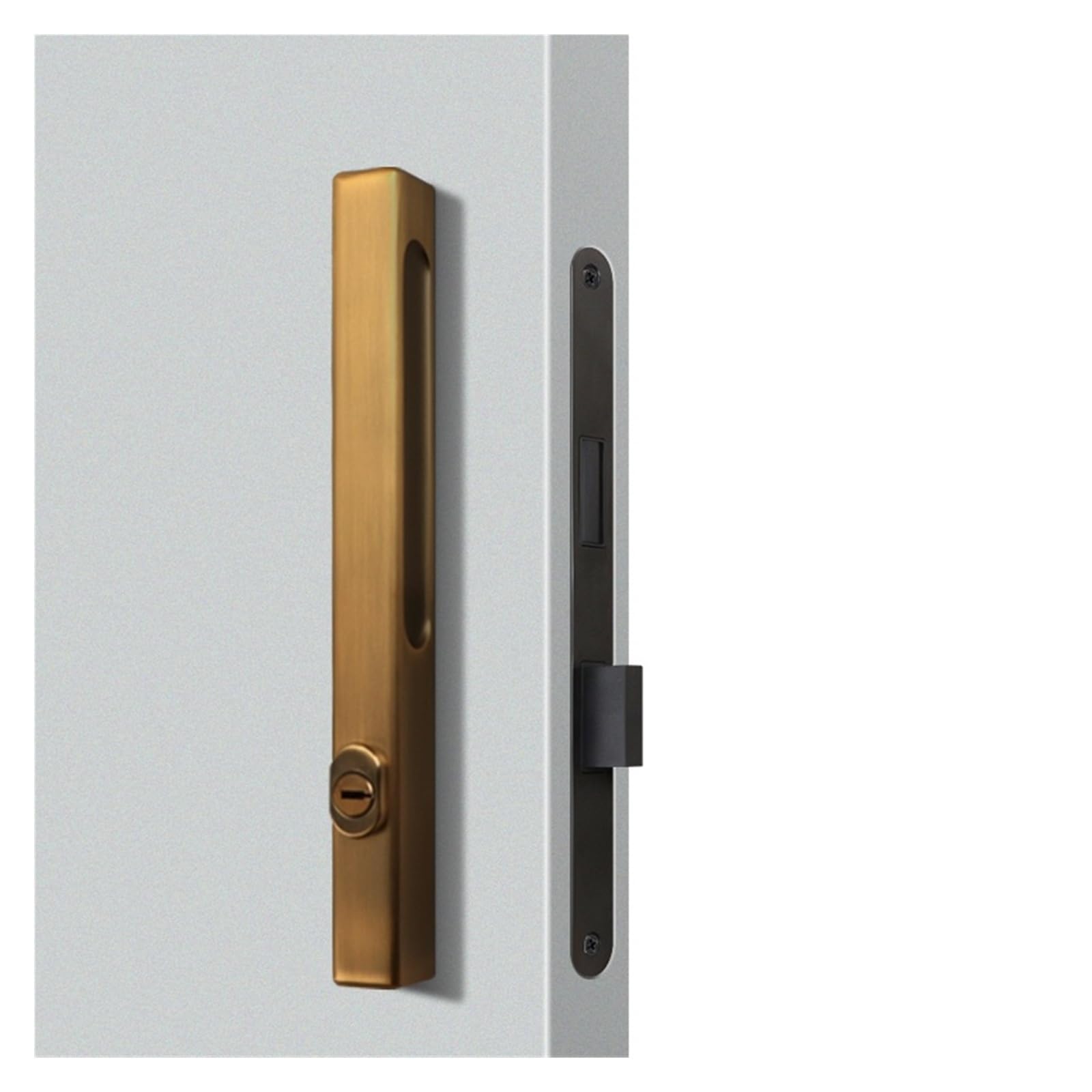 Sjloynwq Yellow Bronze Door Lock Indoor Bathroom Solid Wood Door(Yellow Bronze)