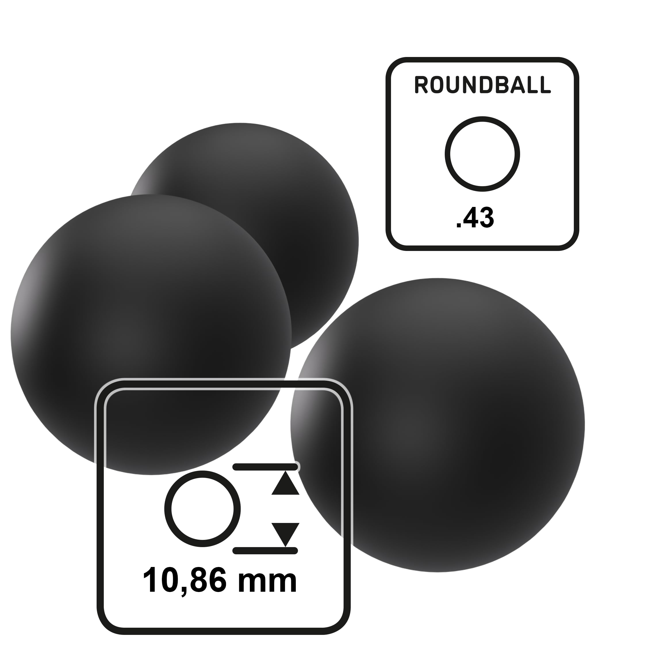 UMAREX T4E .43" RUBBER BALL NERA 0.68G (CONF.500)