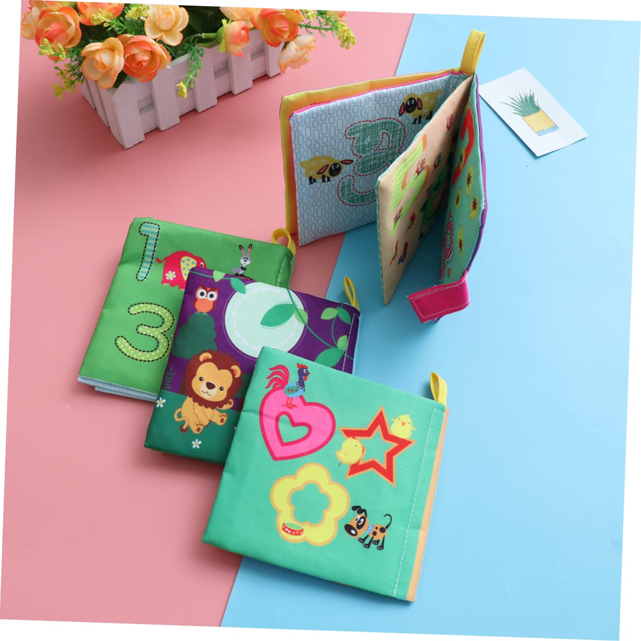 Abaodam 12pièces Éducatif Doux Avec Animaux Lettres Chiffres Et Formes Pour Développement Cognitif Mois à