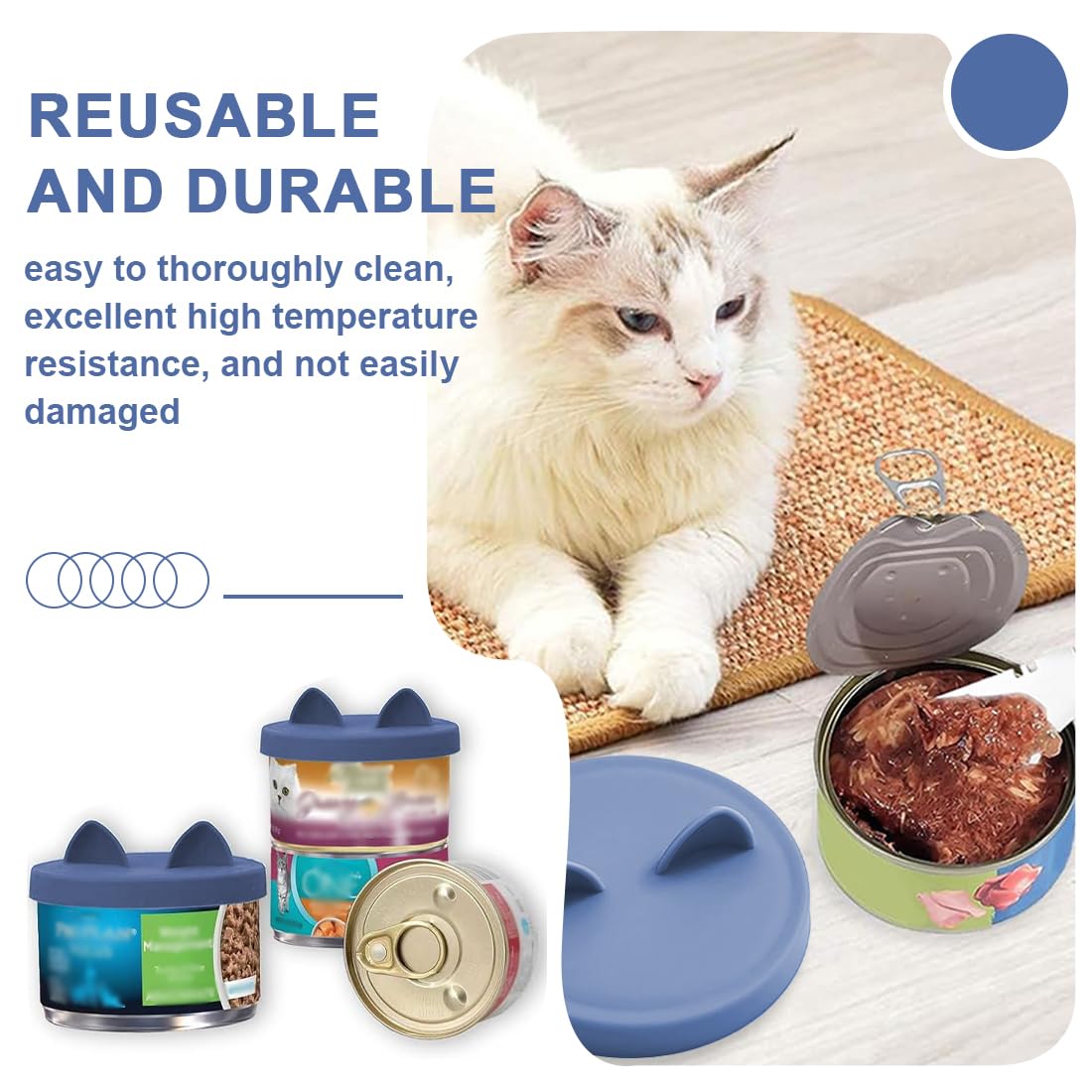 Coperchi in Silicone per Lattine di Cibo per Cani e Gatti, 2 Pezzi, Tappi per Lattine con Taglia 3 in 1, riutilizzabili, Dimensioni Universali, Coperture Silicone per lattine animali domestici