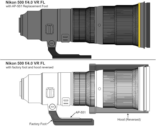 Miniatura 66 de Wimberley AP-616 - Pie de lente de repuesto para Sony 600 f4 GM OSS FE - Estilo Arca-Swiss - Fabricado en Estados Unidos