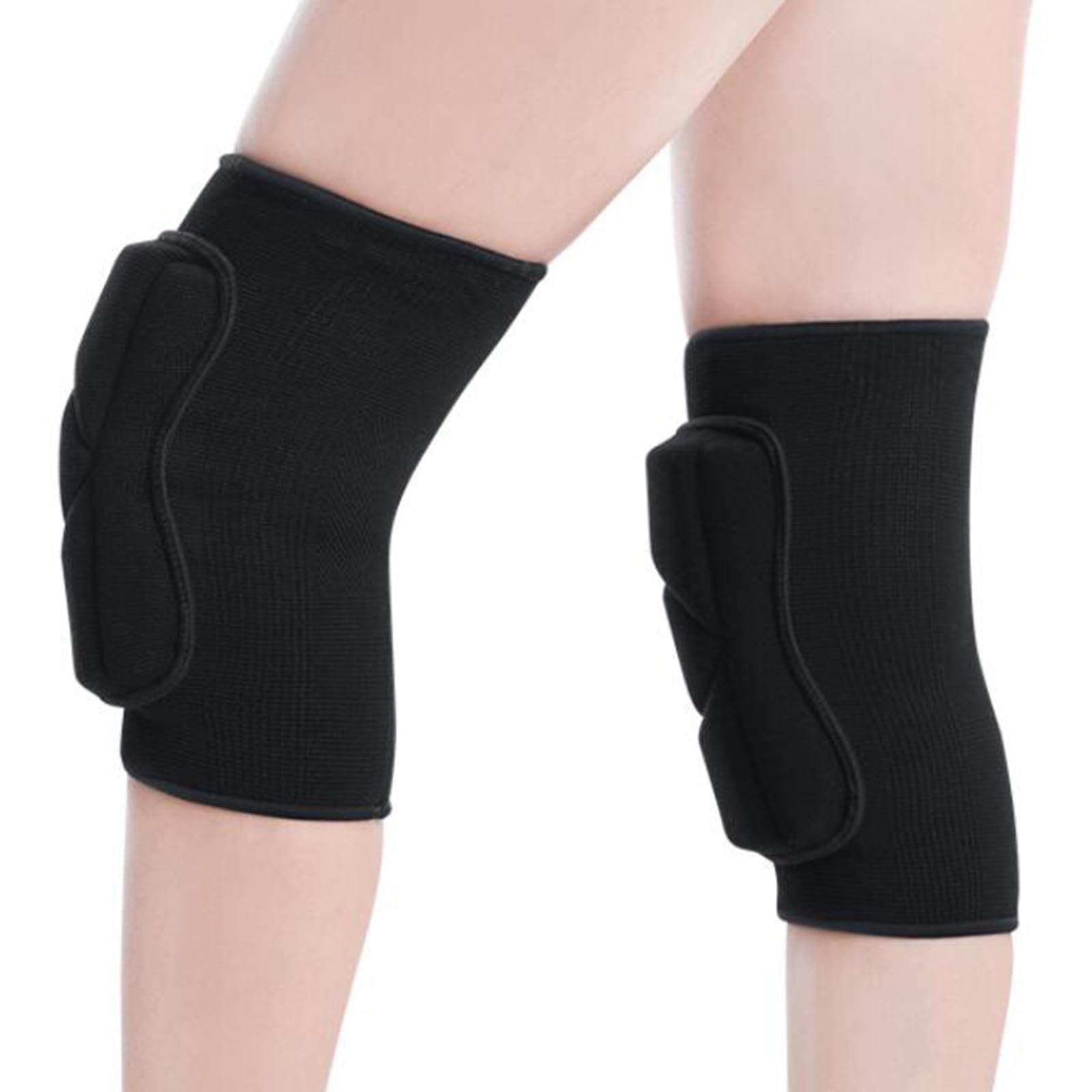 Protective Knee Pads, Thick Sponge Anti-Slip, Collision Avoidance Knee Sleeve Anti-Slip Collision Avoidance Pad for Volleyballs, Handball, Dance Black