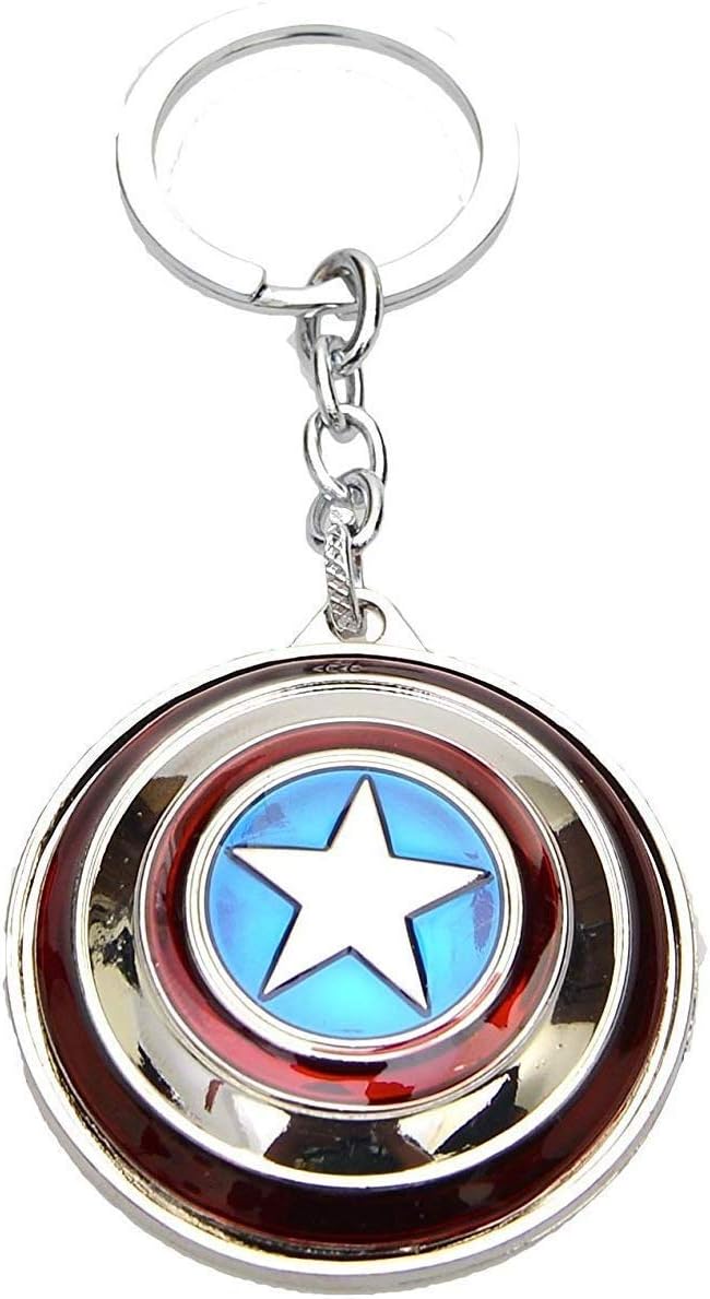 RaJ™ Silver Captain America Rotating Shield Keyring & Keychain