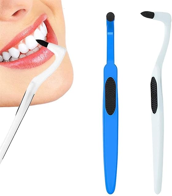 RMFC 2PCS Tartar Remover Tooth Cleaning, Tooth Stain Eraser, Teeth Cleaning Kit Removes Plaque & Impurities for Teeth, Teeth Polishing Tooth Stain RemoverWhite & Blue