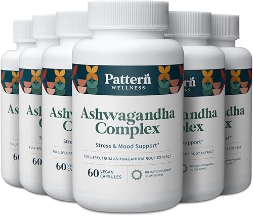 Miniatura 10 de Pattern Wellness Complejo Ashwagandha para hombres y mujeres - KSM-66 y extracto de pimienta negra - Salud de todo el cuerpo y corazón - Apoya el