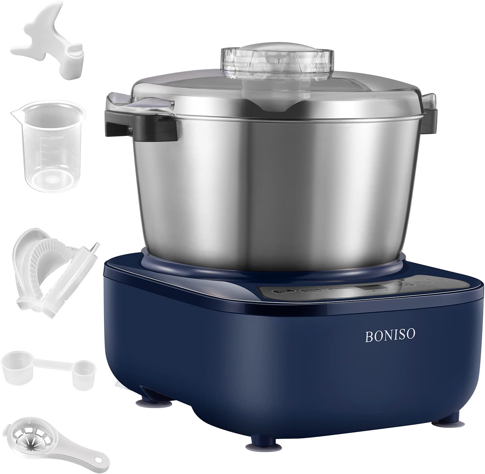 Stand Mixers 200W Dough Maker Dough Mixer with 5QT Stainless Steel Bowl and Mixers Blade Professional Kneading Dough Mixer Constant Temperature Fermentation with Timer LCD Display