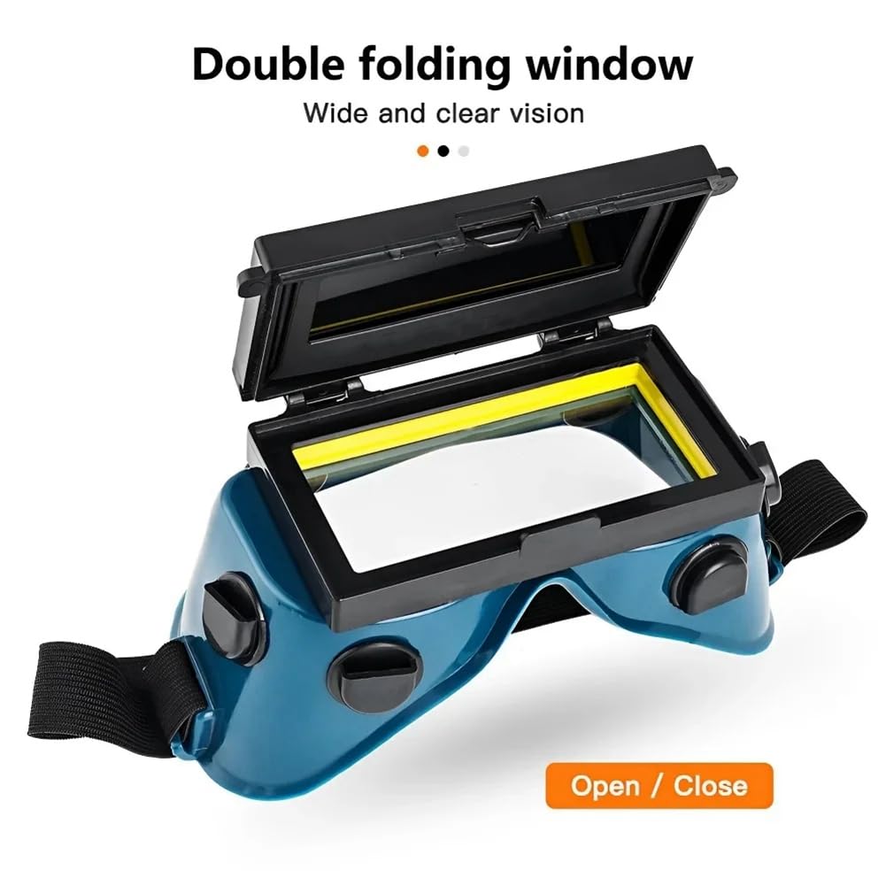 AUNMAS Auto Darkening Welding Goggles - Solar Powered Welding Glasses Mask For Soldering & Welding