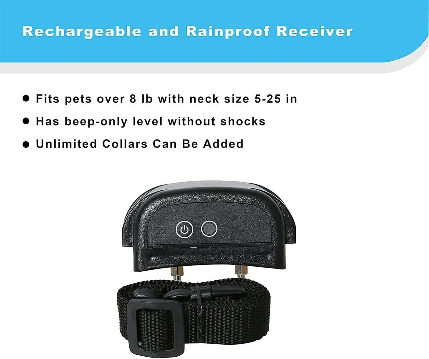Clôture Électronique pour Chien, Noir, Câble 300m, Récepteur Étanche IP66, Kit Complet avec Collier Réglable