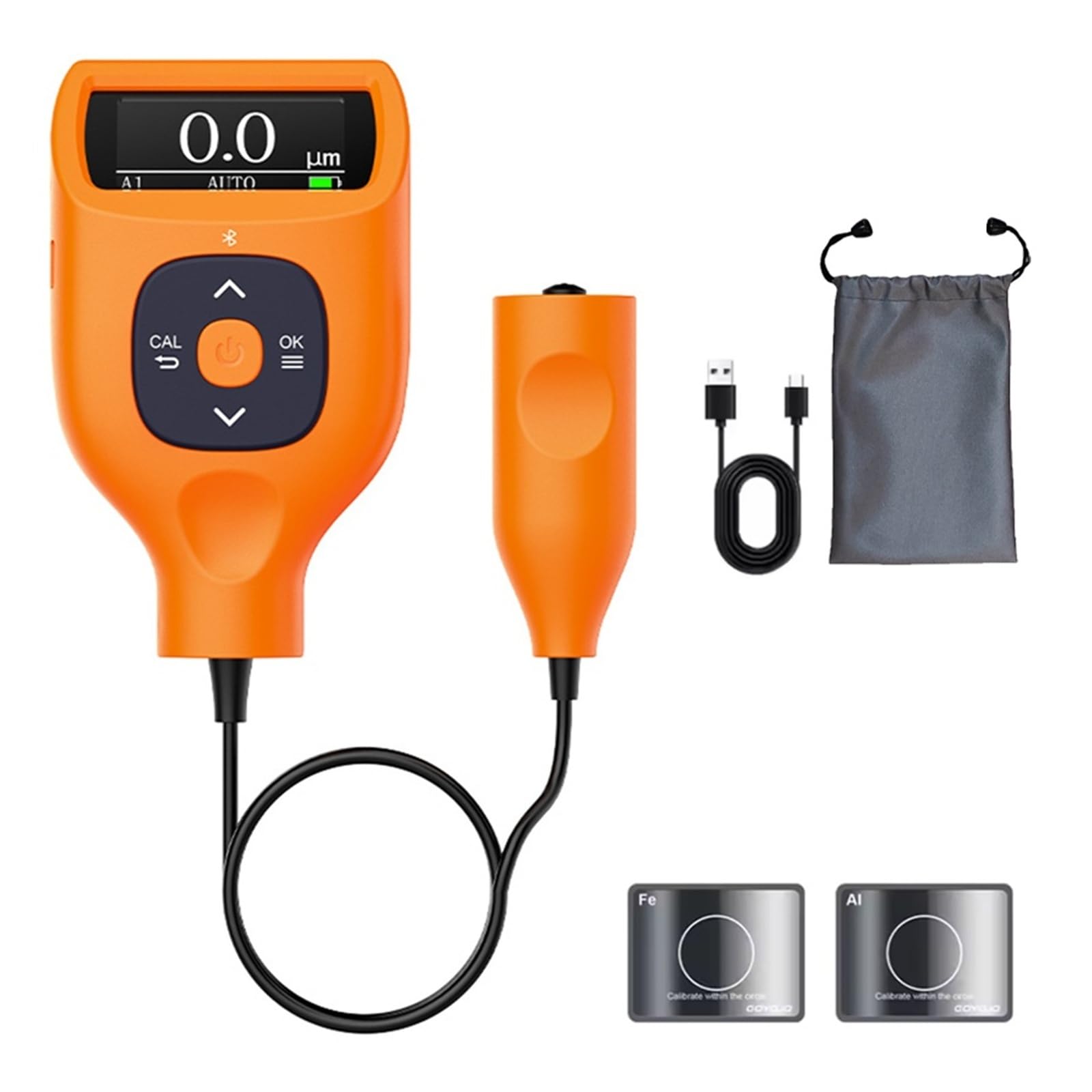 calibración auto de la pantalla LCD del probador del grueso de capa de pintura de los 0-9900μm | Medidor de espesor de película de pintura for automóviles Medidor de sonda Fe NFe(CTG-2)