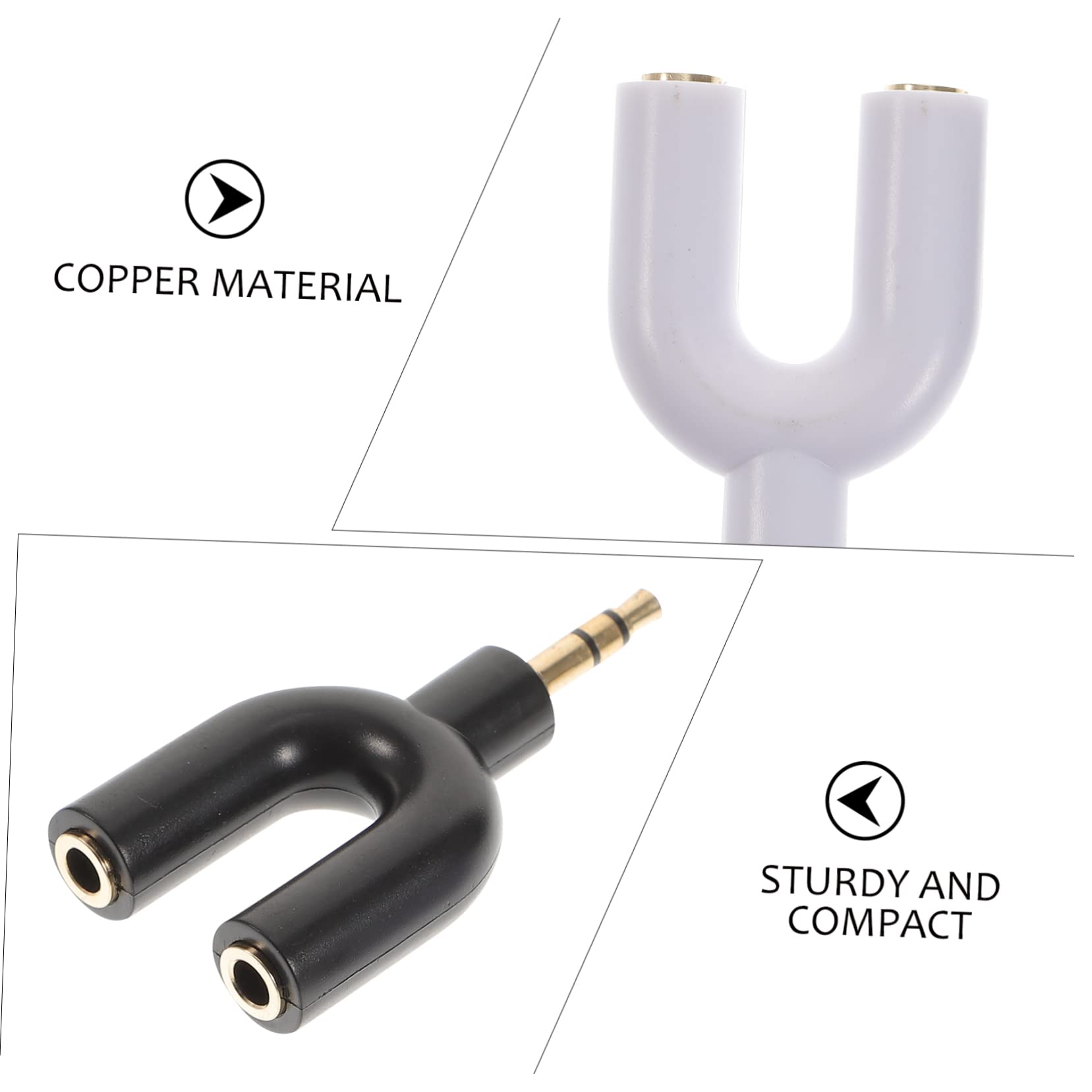 HOMSFOU 4 Set Di Adattatori Per Cuffie Stereo Adattatore Jack Splitter Audio Da 3 5 Mm Per La Condivisione Di 1 O 2 Cuffie 6 Pezzi*4